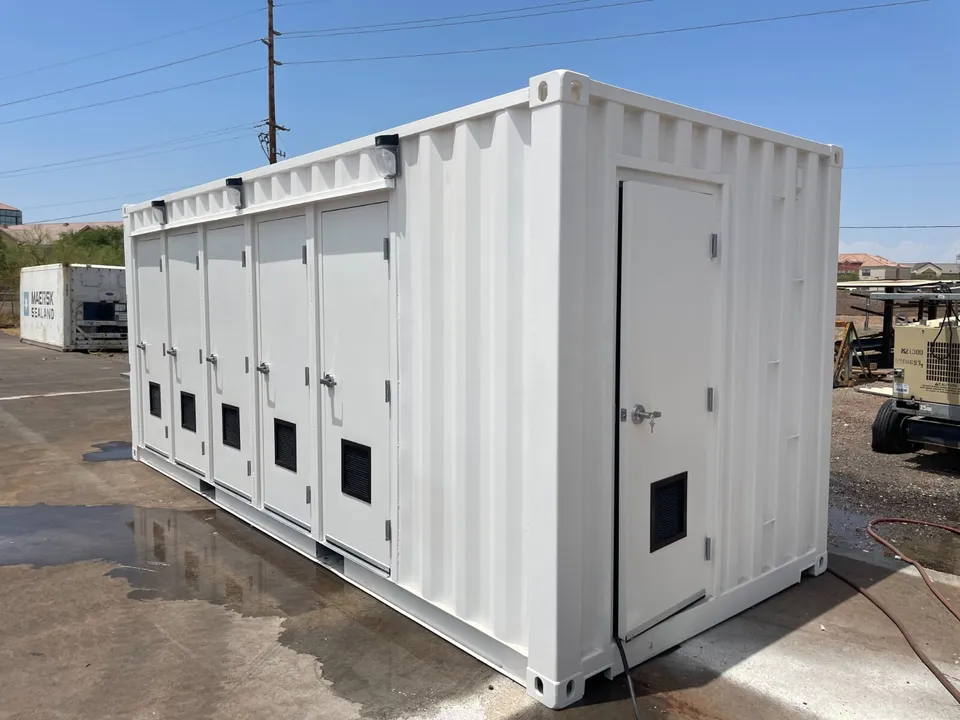 20ft Portable Restrooms With Five Separate Bathroom Stalls - Image 2