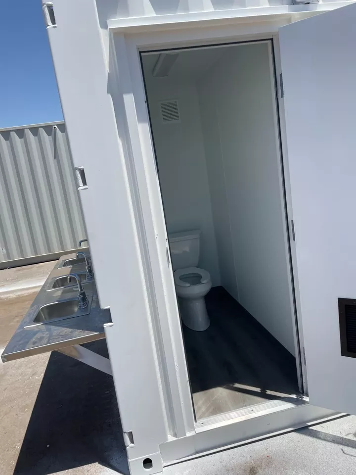 20ft Portable Restrooms With Five Separate Bathroom Stalls - Image 4