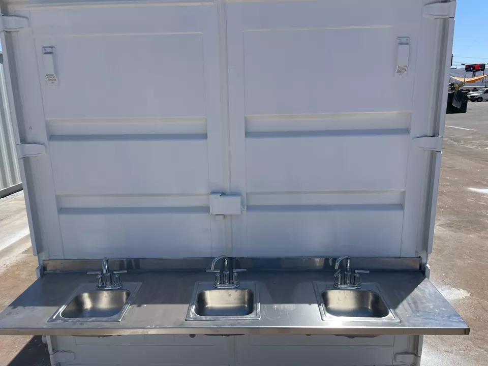 20ft Portable Restrooms With Five Separate Bathroom Stalls - Image 7