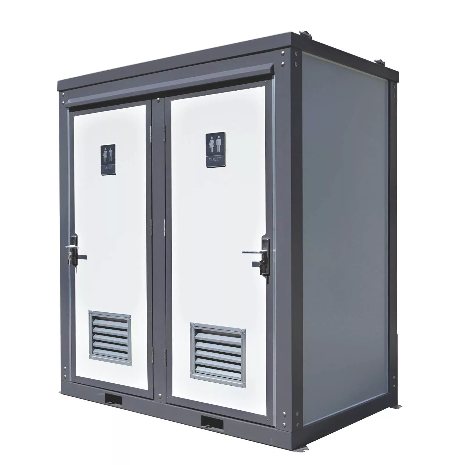 Dual Portable Toilet And Bathroom (Mobile Restroom w Sink 110V)